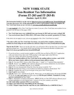 New York State Non-Resident Tax Form IT-203