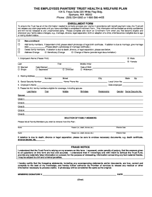 Employees Painters' Trust Health & Welfare Plan Enrollment Form