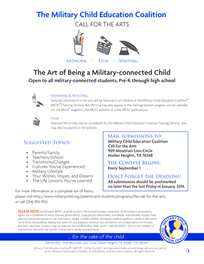 Military Child Education Coalition Call for the Arts