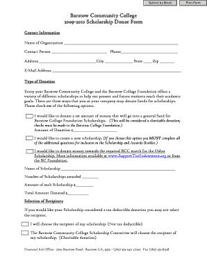 Fillable Online barstow Barstow Community College 2009-2010 Scholarship ...