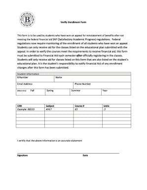 Verify Enrollment Form
