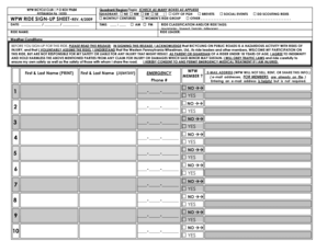 Sign up sheet - Signup Sheet - Western Pennsylvania Wheelmen - wpwbikeclub