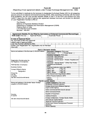 Form 83 for External Commercial Borrowings
