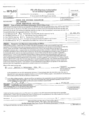 IRS Form 8879-EO for Exempt Organization