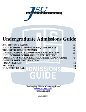 Jackson State University Undergraduate Application