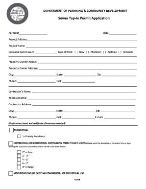 Sewer Tap-In Permit Application
