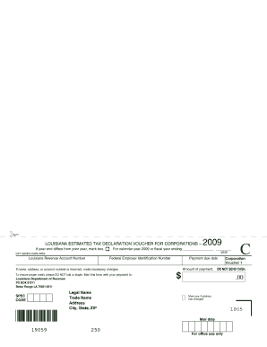 Louisiana Estimated Tax Declaration Voucher for Corporations