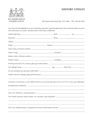Child Information Update Form