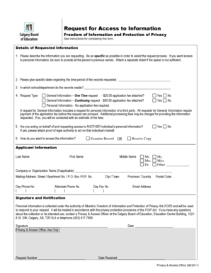 Alberta Freedom of Information Request Form