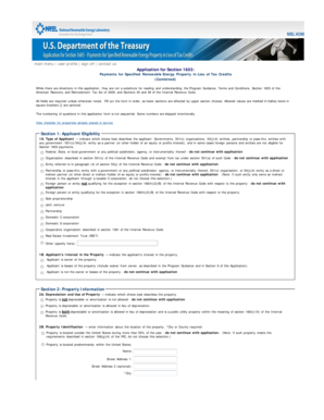 Section 1603 Renewable Energy Payment Application