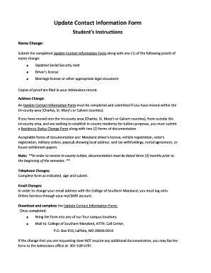 Update Contact Information Form