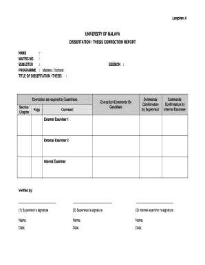 University of malaya dissertation thesis correction report