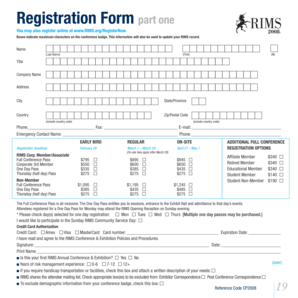RIMS Conference Registration Form