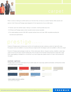 Freeman Carpet Order Form