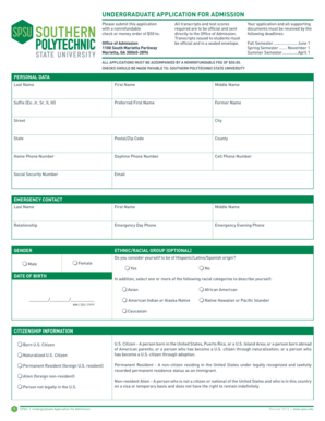Undergraduate Application for Admission