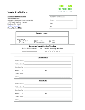Vendor Profile Form