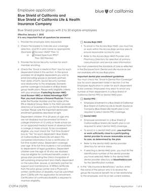 Blue Shield Employee Application