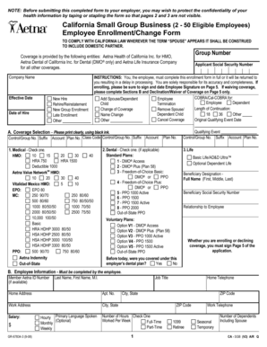 California Small Group Employee Enrollment Form