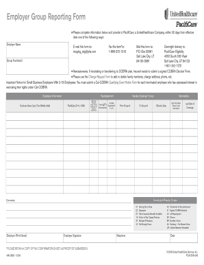 Employer Group Reporting Form