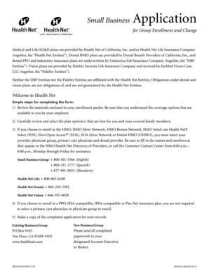 Health Net Small Business Application