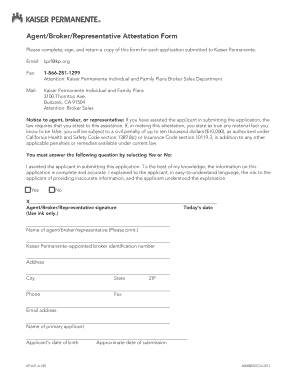 Agent/Broker Attestation Form