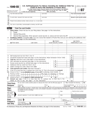 Form 1040-SS 2007