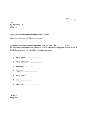 Permanent Retirement Account Number Application