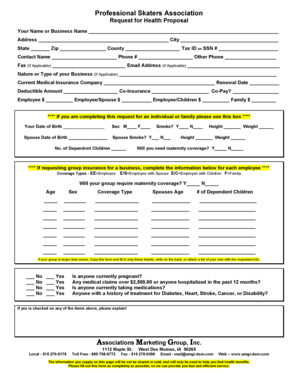 Professional Skaters Association Health Proposal Request