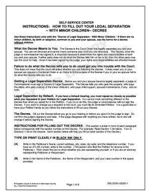 Legal Separation Decree With Minor Children