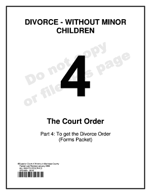 Arizona Divorce Decree Without Minor Children