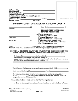 Arizona Cross Expedited Process Petition to Enforce