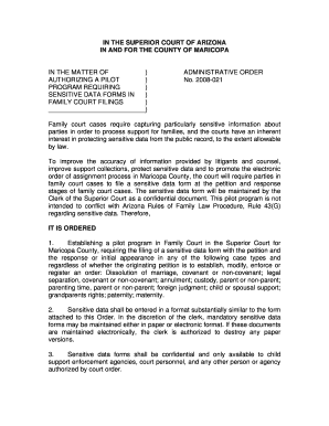 Arizona Sensitive Data Form