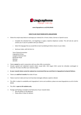 Tesco Clubcard Linguaphone Course Redemption Form