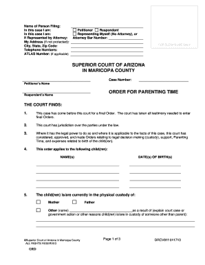 Arizona Parenting Time Order