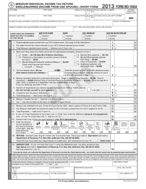 Missouri Itemized Deductions Form MO-1040A