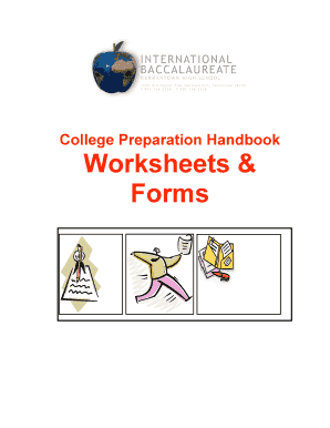 College Preparation Handbook Worksheets