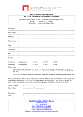 Hotel Registration Form