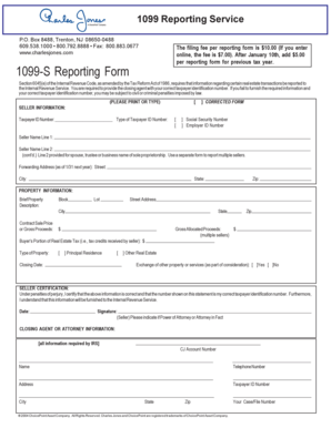 1099-S Real Estate Transaction Form