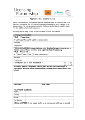 UK Personal Licence Application