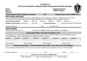 2013 Massachusetts Employees Charitable Campaign Form
