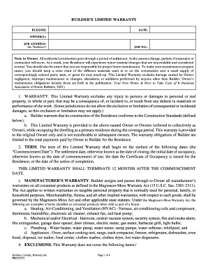 Builder's Limited Warranty