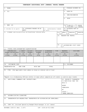 ORDERS SUPPLEMENTARY ITEMS TEMPORARY ADDITIONAL DUTY - nps