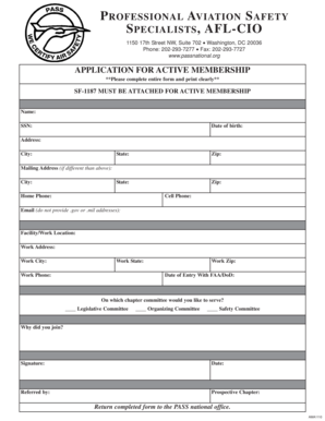 PASS Active Membership Application