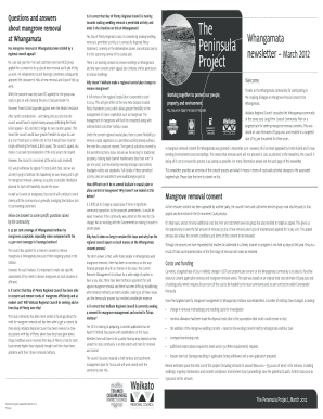 Whangamata Mangrove Management Submission Form