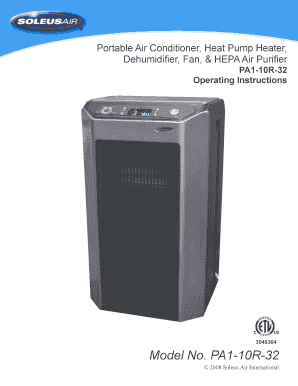 Soleus Air Portable Air Conditioner Operating Instructions