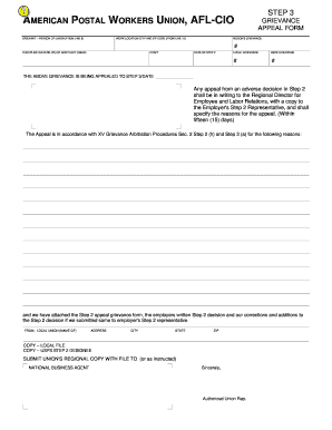 American Postal Workers Union Grievance Appeal Form