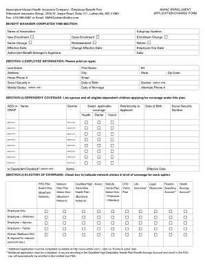 AMHIC Employee Benefit Plan Enrollment Form