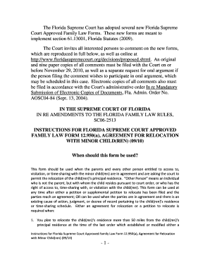 Florida Supreme Court Approved Family Law Form 12.950(a)