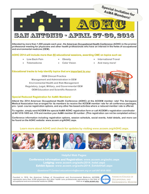 2014 American Occupational Health Conference Registration Form