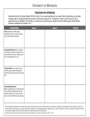 University of Minnesota Spending Tracker